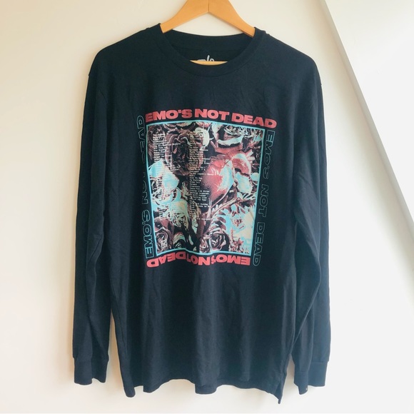 END Emos Not Dead long sleeve black shirt Sz XL - Picture 2 of 8